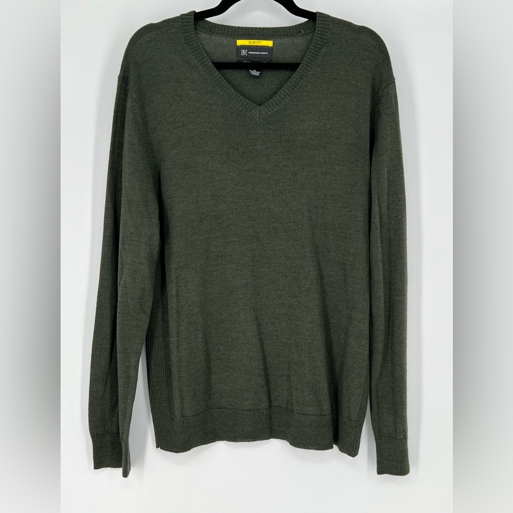 I. N.C. International‎ Concepts slim fit merino wool blend V-neck sweater